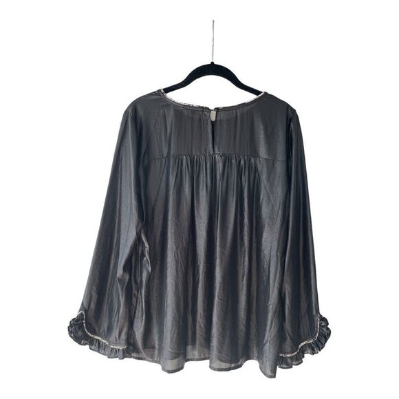 NWOT William B Shimmering Long Sleeve Blouse L - Picture 4 of 8
